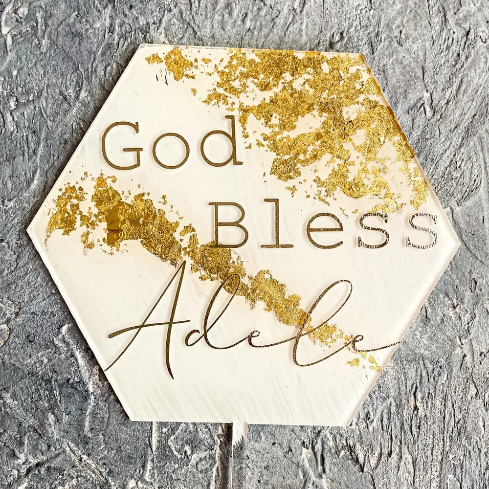 Personalized custom made acrylic cake topper